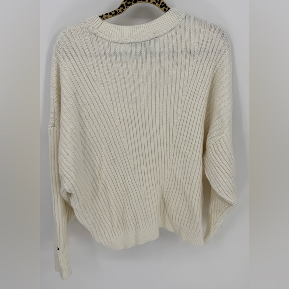 Tommy Hilfiger Women's Oversized White Cable Knit Sweater - Picture 4 of 12